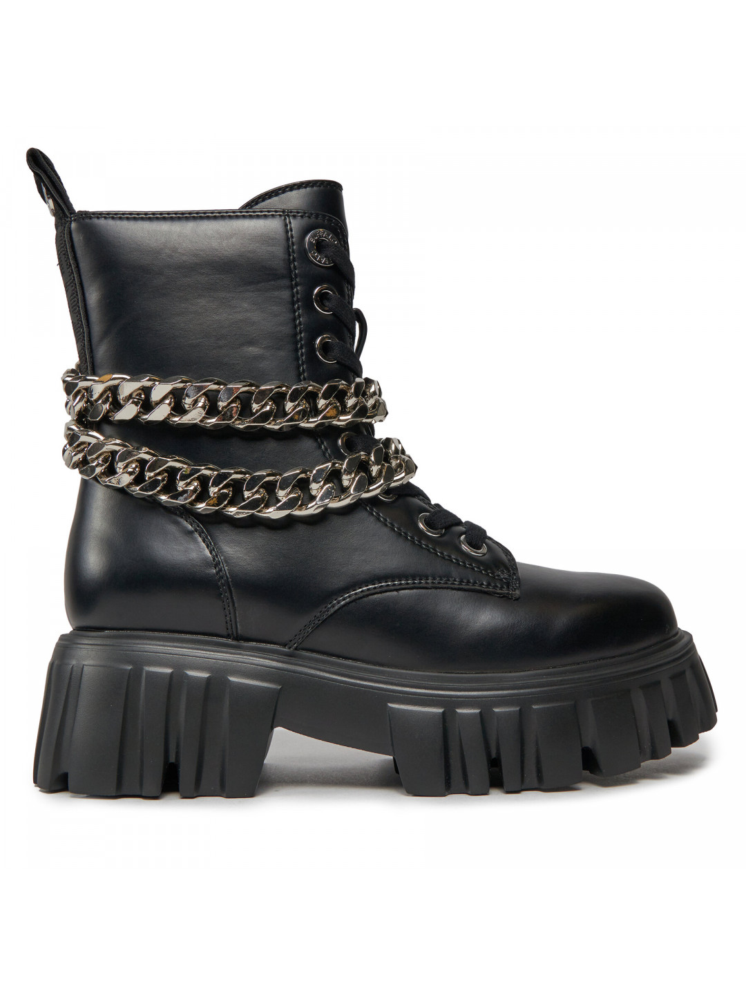 Polokozačky Buffalo Lion Lace Up T-Chain 1622367 Černá